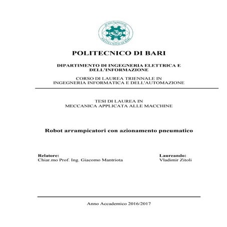 Robot arrampicatori con azionamento pneumatico