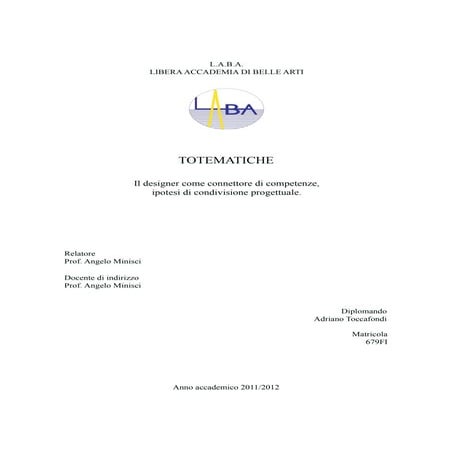 Tesi di Adriano Toccafondi