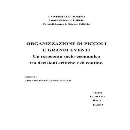 Analisi socio-economica di un\'azienda a conduzione familiare
