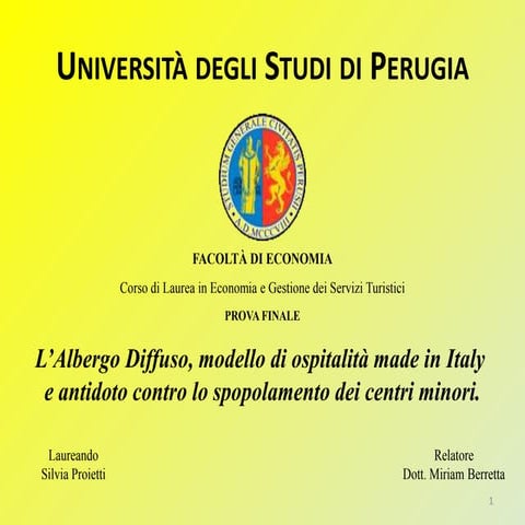 L'Albergo Diffuso di Labro, tesi di Laurea di Silvia Proietti
