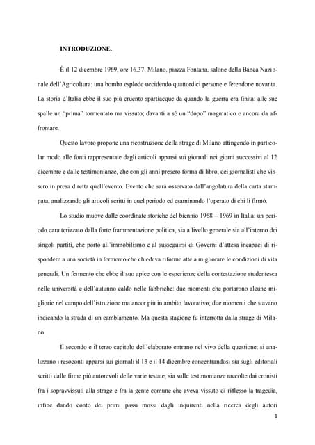 Tesi giornali e pza fontana