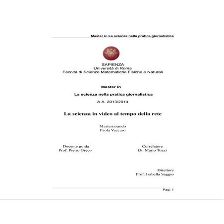 Intervista a Lorena Cecchini di ISPRA TV