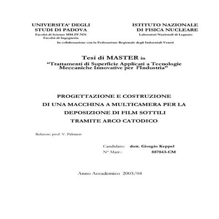 Tesi Master Giorgio Keppel