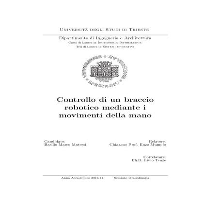 Controllo di un braccio robotico mediante i movimenti della mano