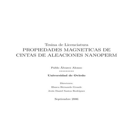Propiedades magnéticas de cintas de aleaciones nanoperm