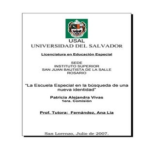 Tesina: Licenciatura en Educación E...