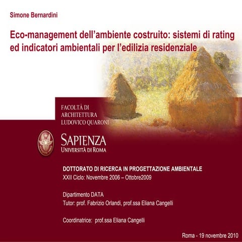 Tesi in Progettazione Ambientale 