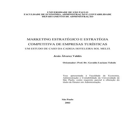 Marketing Estratégico y Estrategias Competitivas de Empresas Turísticas