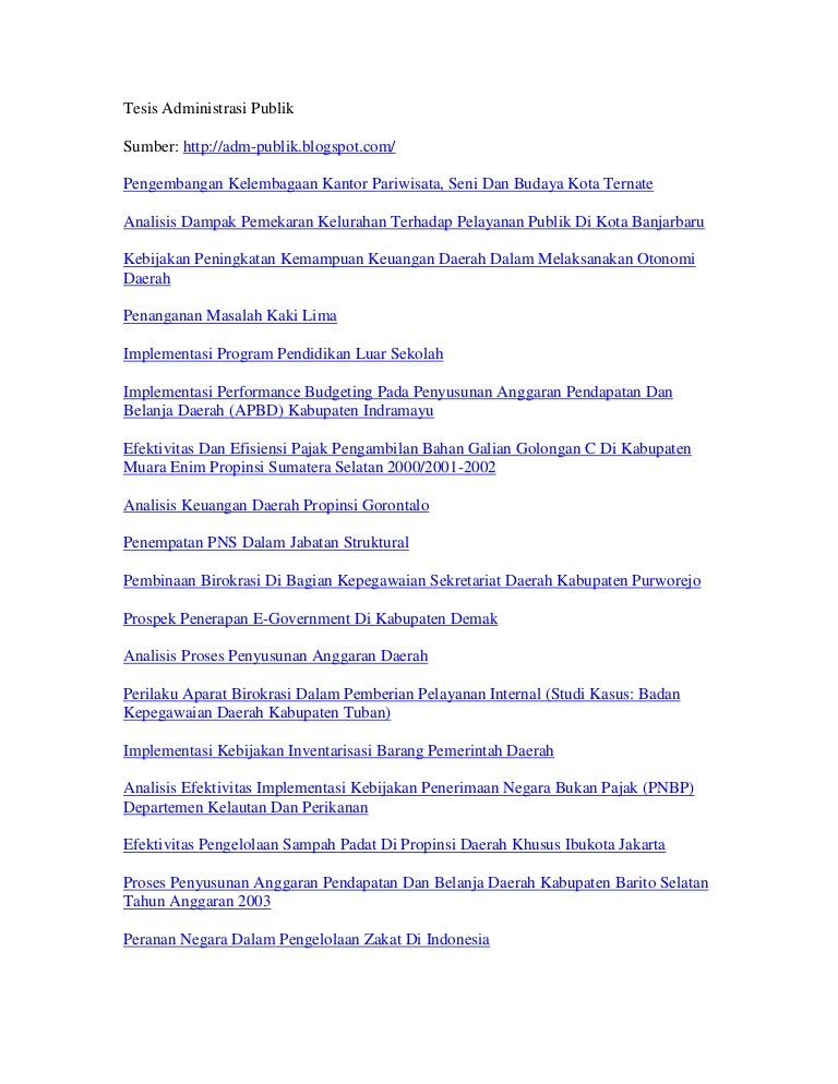 Contoh Proposal Tesis Administrasi Publik Coretan