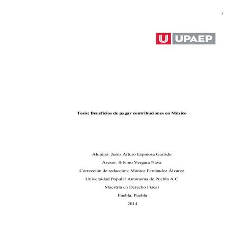 Tesis beneficios de pagar impuestos en México