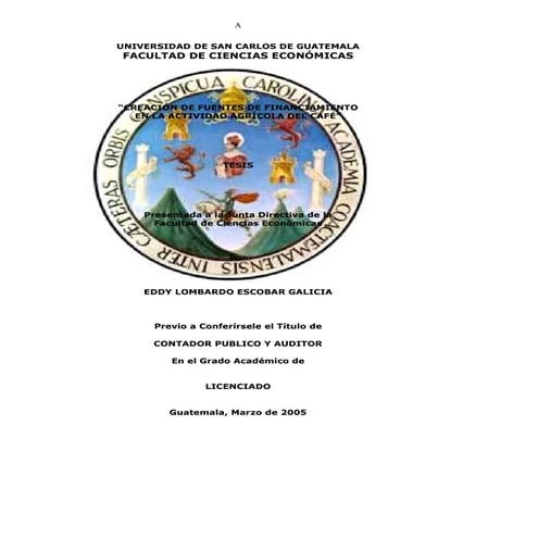 Tesis creacion de fuentes de financiamiento en la actividad agrícola del café