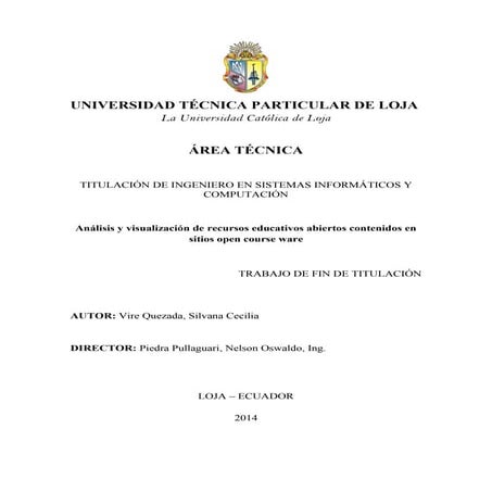 Análisis y visualización de OER contenidos en sitios OCW