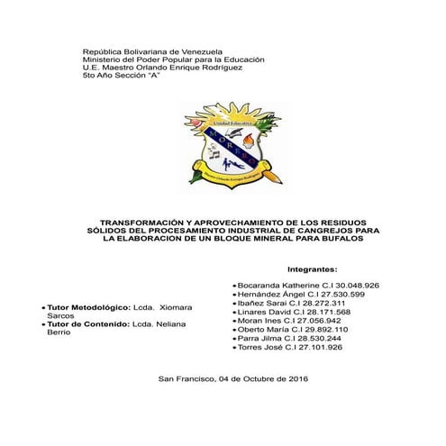 CAP II. Transformacion y aprovechamiento de cangrejos
