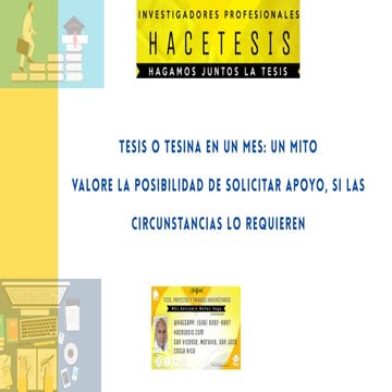 Tesis o tesina en un mes, un mito (Hace Tesis)