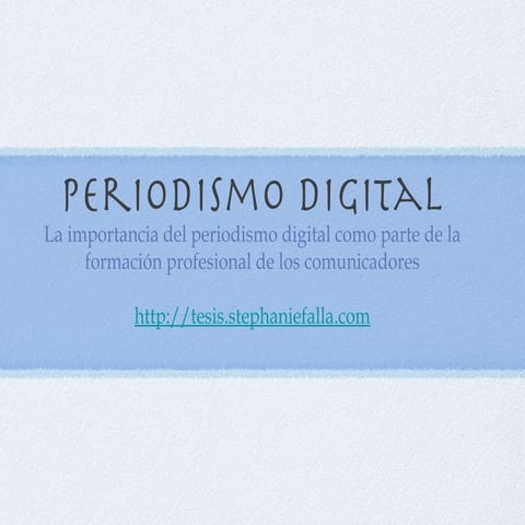 Tesis sobre Periodismo Digital