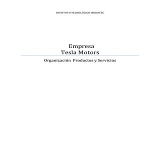 TESLA MOTORS PLAN DE NEGOCIO