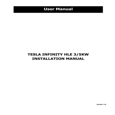 Tesla 5k infinity hle manual tesla infinity hle user manual