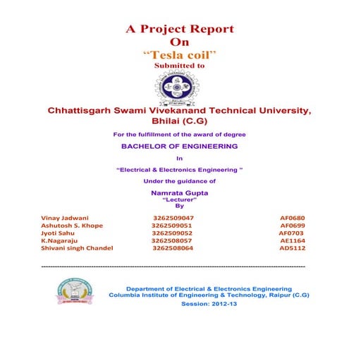 Tesla coil thesis