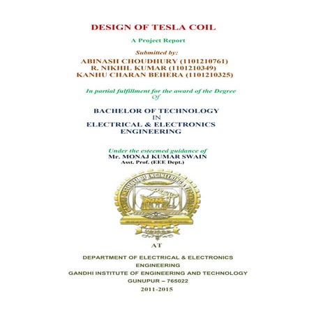 Design of Tesla coil - Report