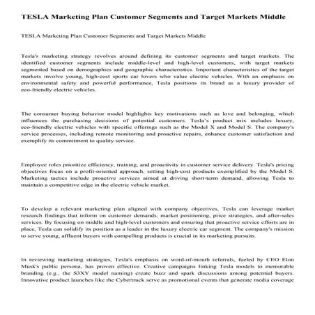 Tesla Marketing Strategy | PPT