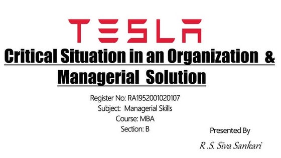 Tesla Company Presentation | PPTX | Automotive Industry | Industries