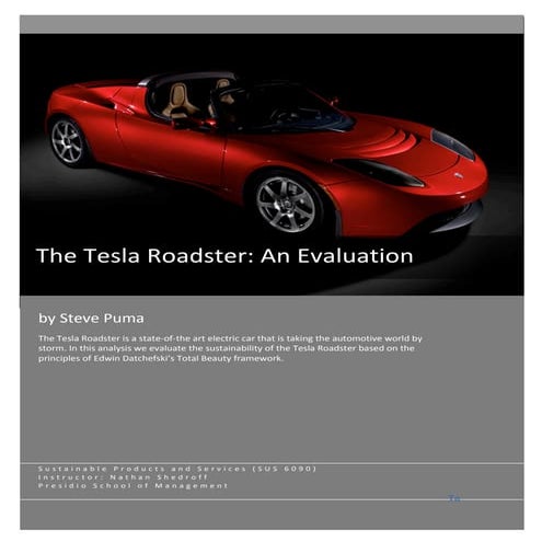 Paper: The Tesla Roadster: An Evaluation