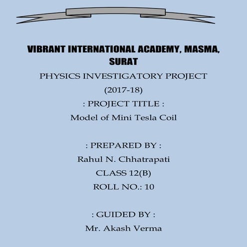 Report on Mini Tesla Coil