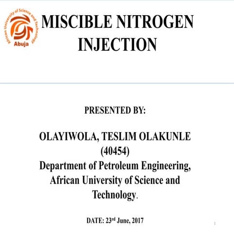 Nitrogen Miscible Injection.pptx Hussein | PPTX