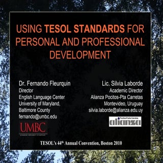 Using Tesol Standards for Personal ...