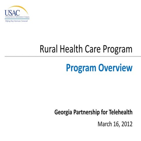 Rural Health Care Program | PPTX