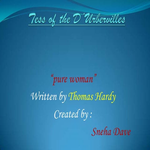 Tess Of The D’Urbervilles