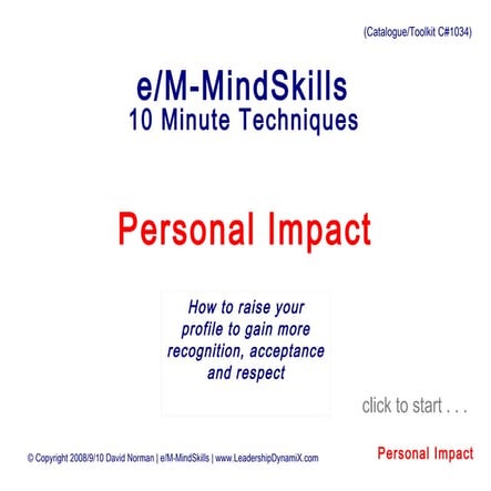 Personal Impact 8/11/10 DN/TEST