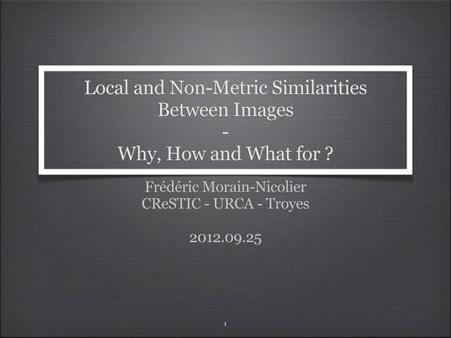2012.09.25 - Local and non-metric similarities between images - why, how and ...
