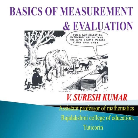 BASIC OF MEASUREMENT & EVALUATION 