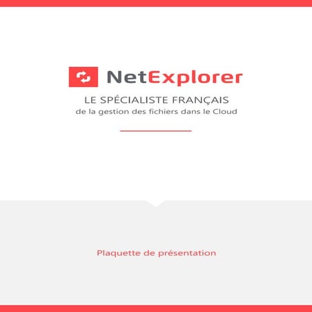 Plaquette de présentation NetExplorer 