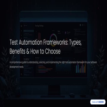 Test Automation Frameworks: Types, Benefits & How to Choose | PDF