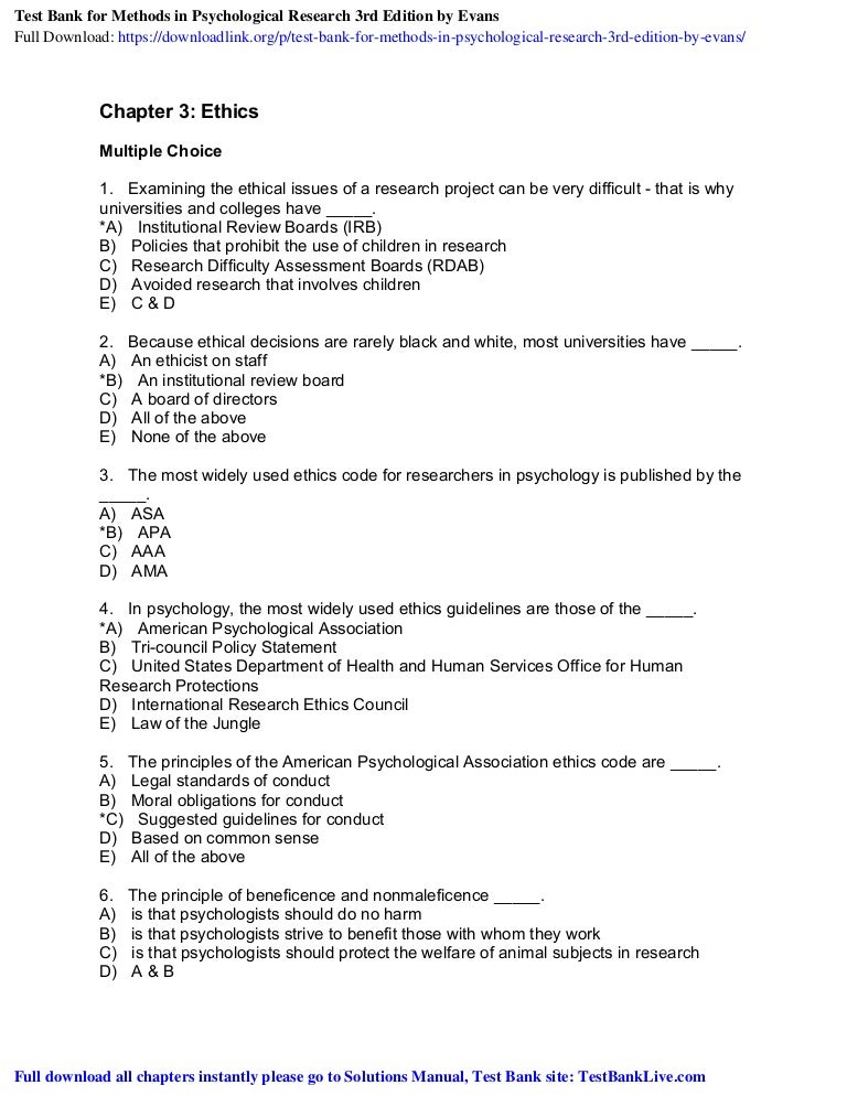 Research methods sample exam image