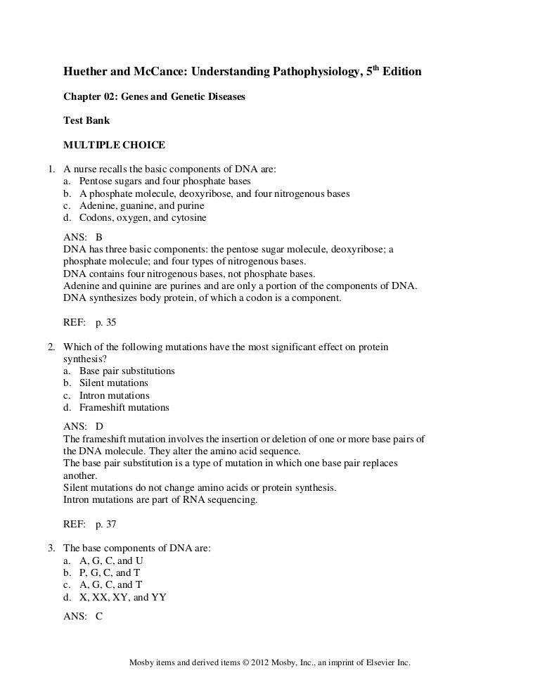 Download Test Bank for Understanding Pathophysiology 5th Edition by H…
