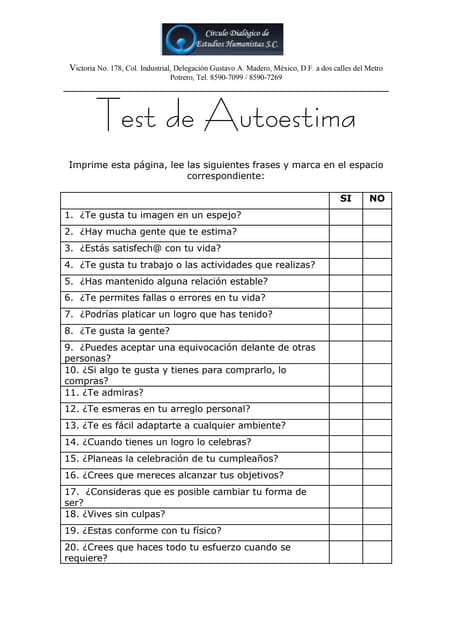 preguntas y respuestas sobre la autoestima test de autoestima ch preguntas y respuestas sobre la autoestima test de autoestima ch