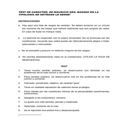 Test de-carácter | DOC