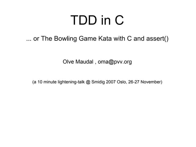 Test driven development in C