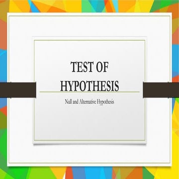 TEST-OF-HYPOTHESIS for practical research 2 for grade 11 stem