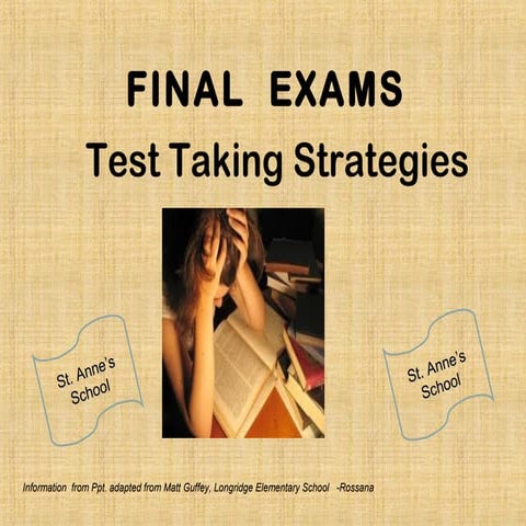 Test taking strategies