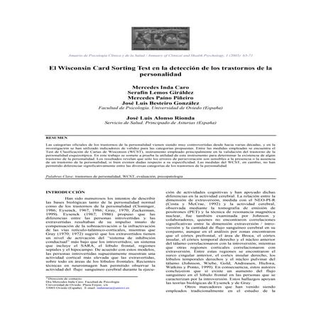 Test de Wisconsin | PDF