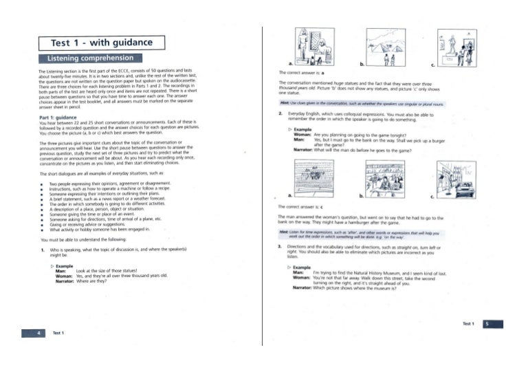 Practice Test 1 For The Ecce