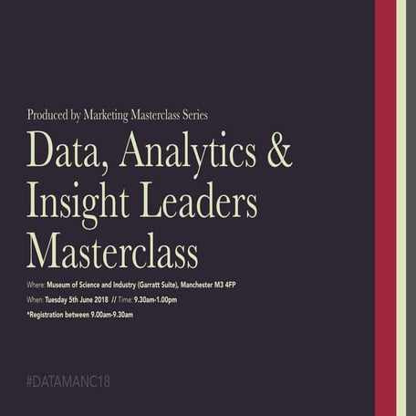 Data, Analytics & Insight Leaders Masterclass (Manchester 2018)