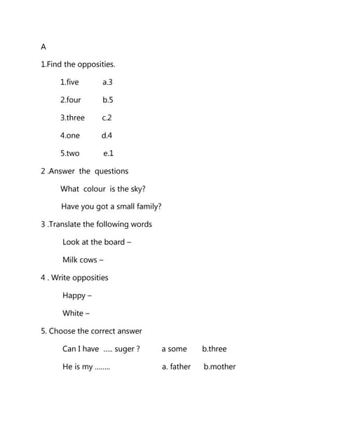 Class 1 Icse English Sample Paper Class 1 Icse English Sample Paper