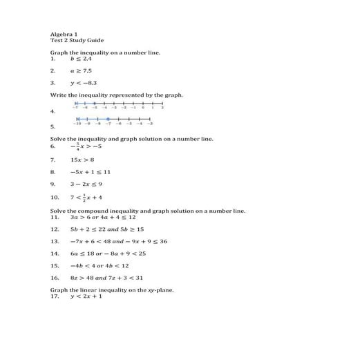 A1 Test 2 study guide