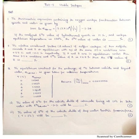 Stable Isotope Questions