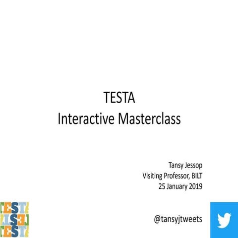TESTA Interactive Masterclass